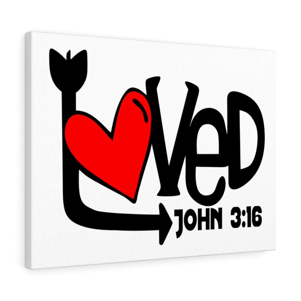 Scripture Walls Loved Arrow John 3:16 Bible Verse Canvas Christian Wall Art Ready to Hang Unframed-Express Your Love Gifts