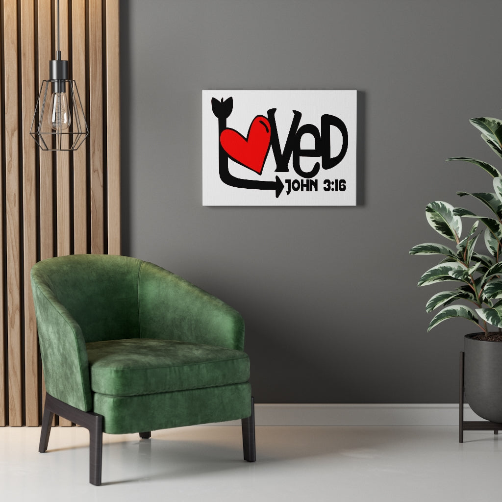 Scripture Walls Loved Arrow John 3:16 Bible Verse Canvas Christian Wall Art Ready to Hang Unframed-Express Your Love Gifts
