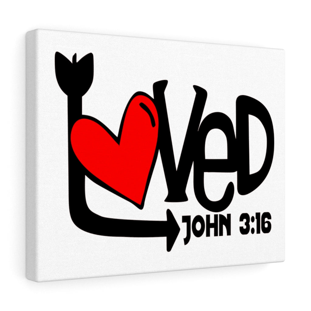 Scripture Walls Loved Arrow John 3:16 Bible Verse Canvas Christian Wall Art Ready to Hang Unframed-Express Your Love Gifts