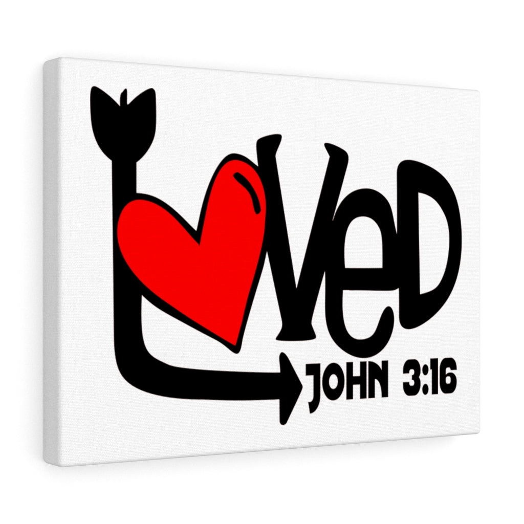 Scripture Walls Loved Arrow John 3:16 Bible Verse Canvas Christian Wall Art Ready to Hang Unframed-Express Your Love Gifts