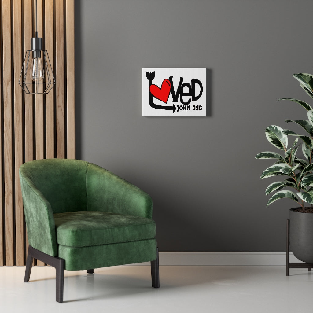 Scripture Walls Loved Arrow John 3:16 Bible Verse Canvas Christian Wall Art Ready to Hang Unframed-Express Your Love Gifts