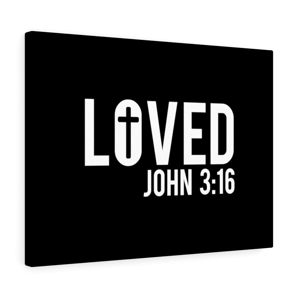 Scripture Walls Loved Cross John 3:16 Bible Verse Canvas Christian Wall Art Ready to Hang Unframed-Express Your Love Gifts
