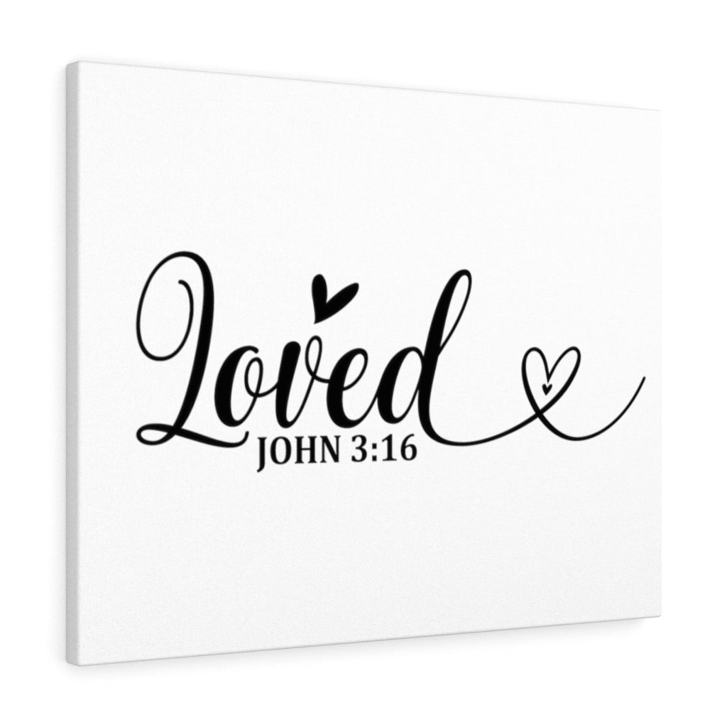 Scripture Walls Loved Heart John 3:16 Bible Verse Canvas Christian Wall Art Ready to Hang Unframed-Express Your Love Gifts