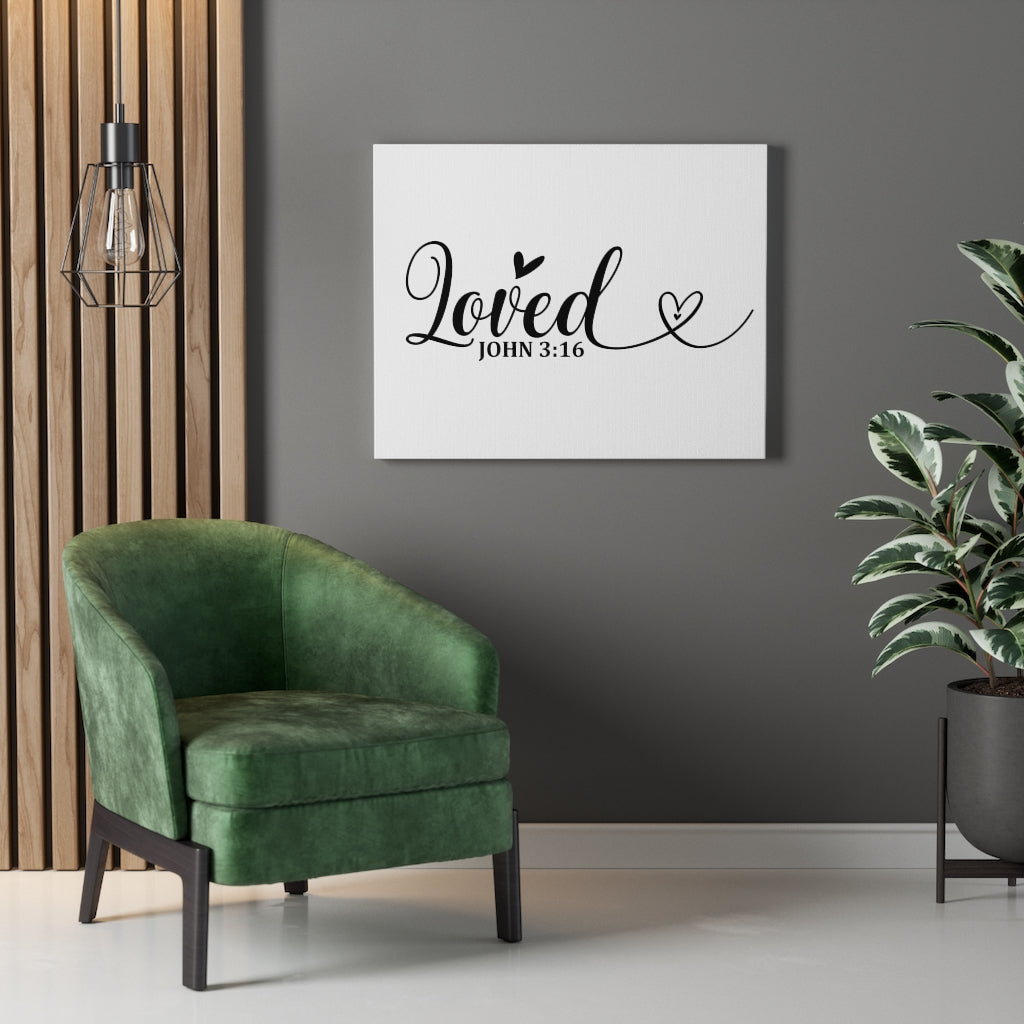 Scripture Walls Loved Heart John 3:16 Bible Verse Canvas Christian Wall Art Ready to Hang Unframed-Express Your Love Gifts