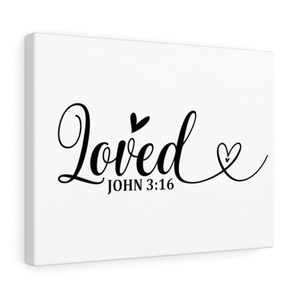 Scripture Walls Loved Heart John 3:16 Bible Verse Canvas Christian Wall Art Ready to Hang Unframed-Express Your Love Gifts