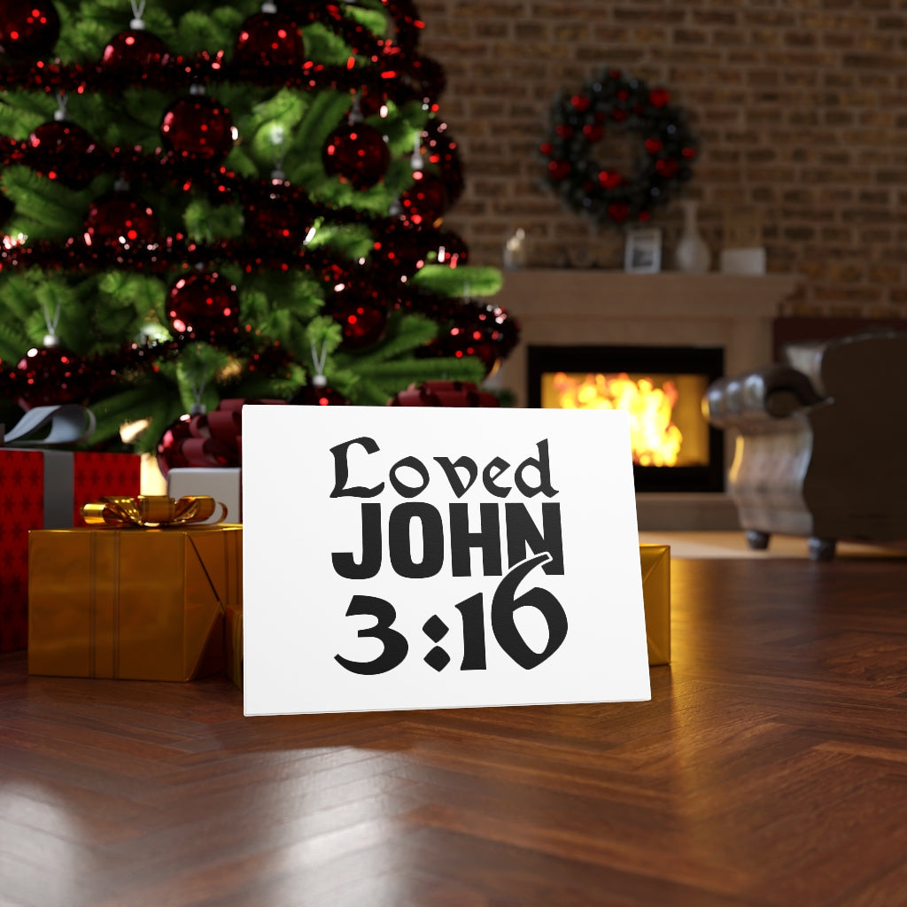 Scripture Walls Loved John 3:16 Bible Verse Canvas Christian Wall Art Ready to Hang Unframed-Express Your Love Gifts