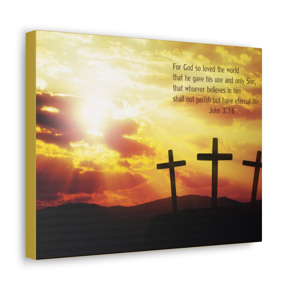 Scripture Walls Loved The World John 3:16 Bible Verse Canvas Christian Wall Art Bible Verse Print Ready To Hang Unframed-Express Your Love Gifts