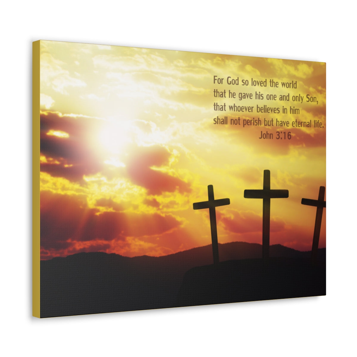 Scripture Walls Loved The World John 3:16 Bible Verse Canvas Christian Wall Art Bible Verse Print Ready To Hang Unframed-Express Your Love Gifts