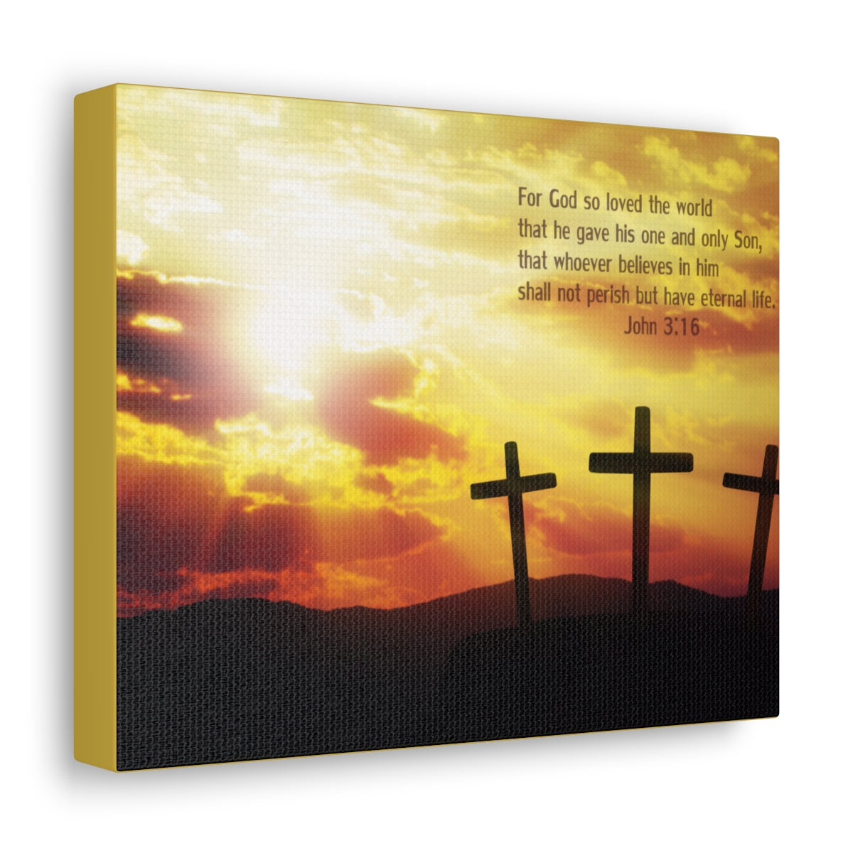 Scripture Walls Loved The World John 3:16 Bible Verse Canvas Christian Wall Art Bible Verse Print Ready To Hang Unframed-Express Your Love Gifts