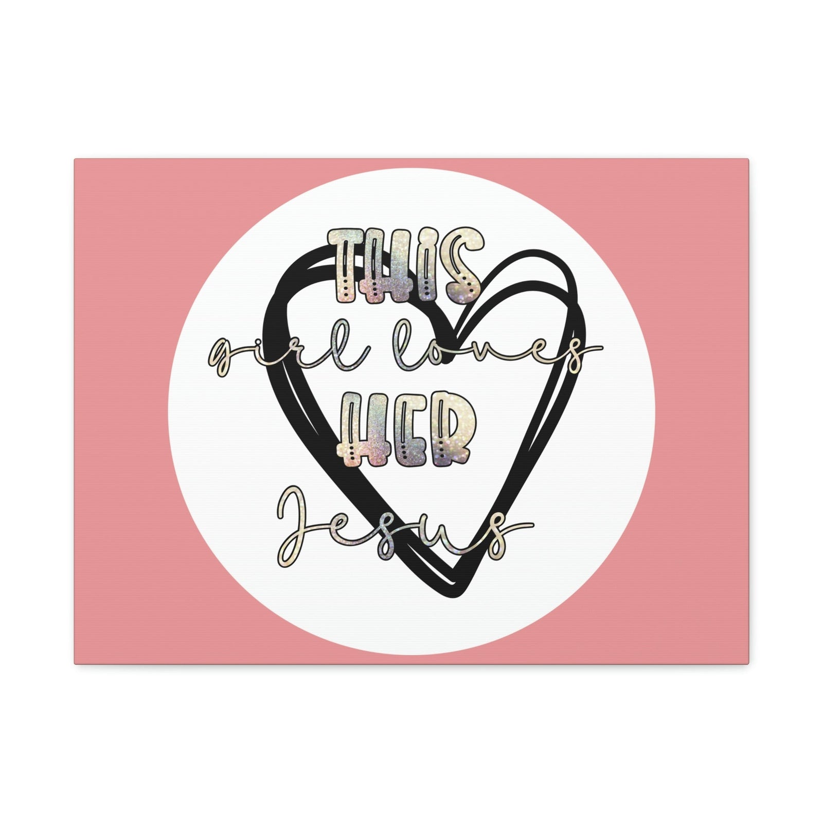 Scripture Walls Loves Her Jesus John 14:21 Heart Black Bible Canvas Christian Wall Art Ready to Hang Unframed-Express Your Love Gifts