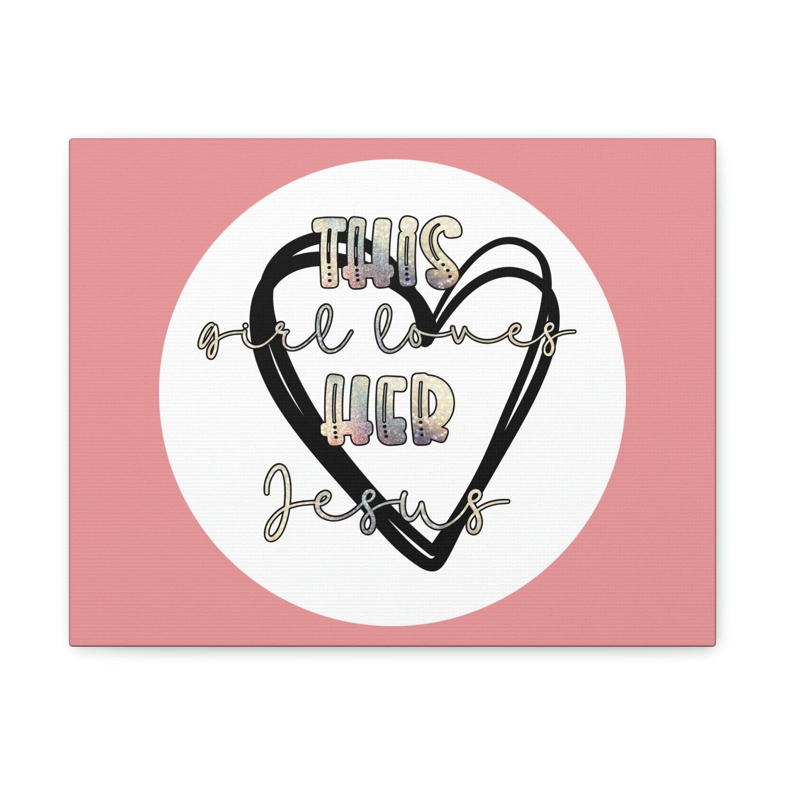 Scripture Walls Loves Her Jesus John 14:21 Heart Black Bible Canvas Christian Wall Art Ready to Hang Unframed-Express Your Love Gifts