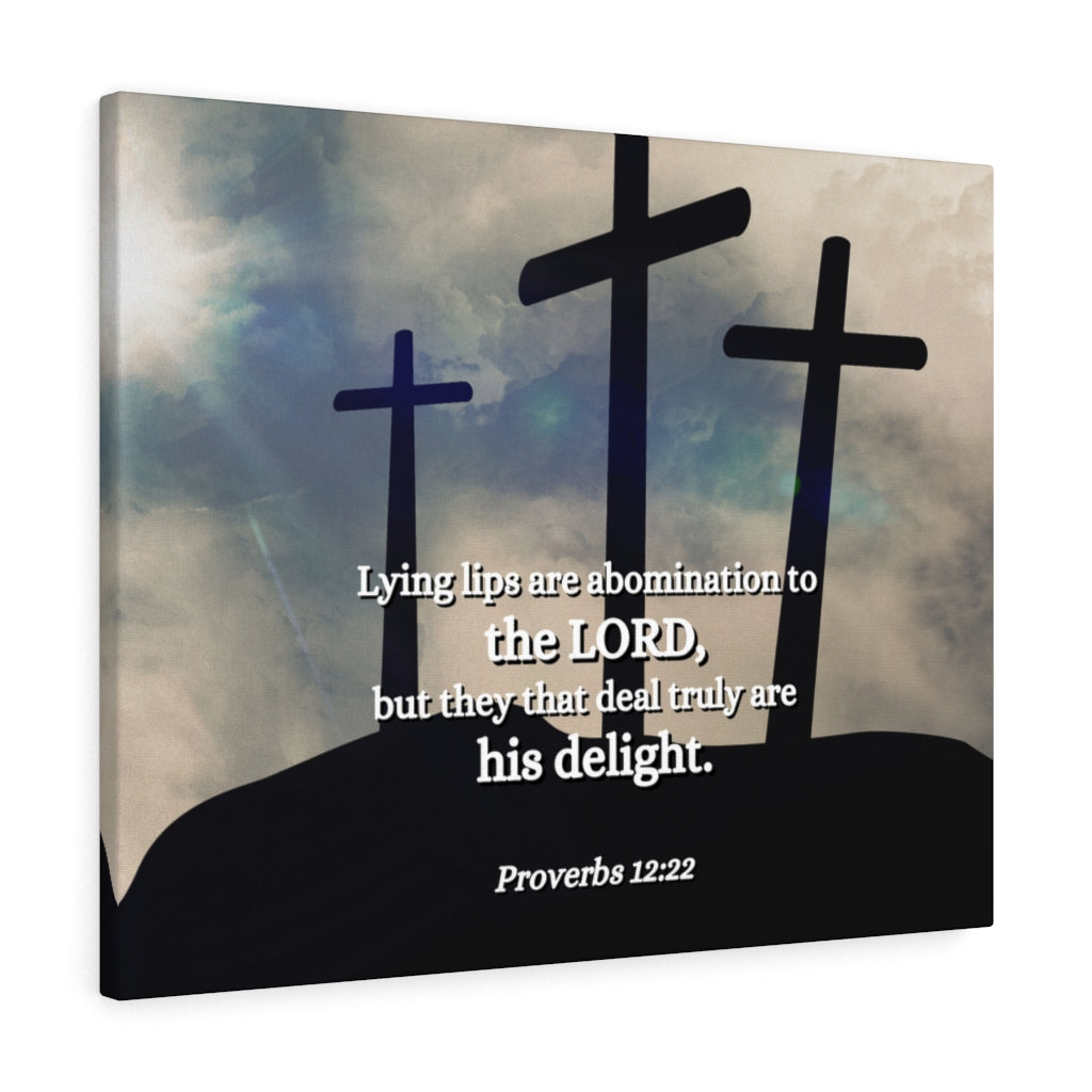 Scripture Walls Lying Lips Proverbs 12:22 Bible Verse Canvas Christian Wall Art Ready to Hang Unframed-Express Your Love Gifts