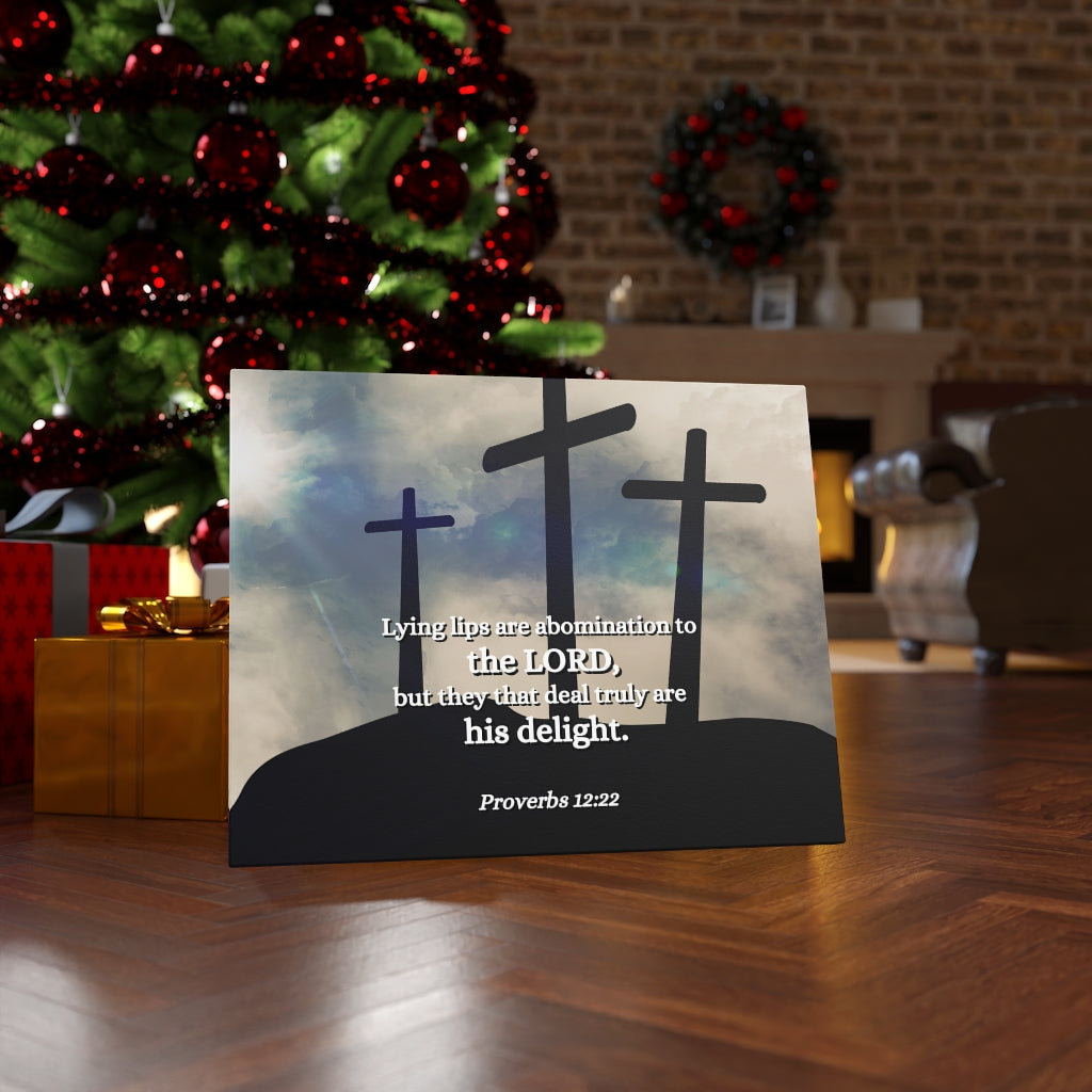 Scripture Walls Lying Lips Proverbs 12:22 Bible Verse Canvas Christian Wall Art Ready to Hang Unframed-Express Your Love Gifts