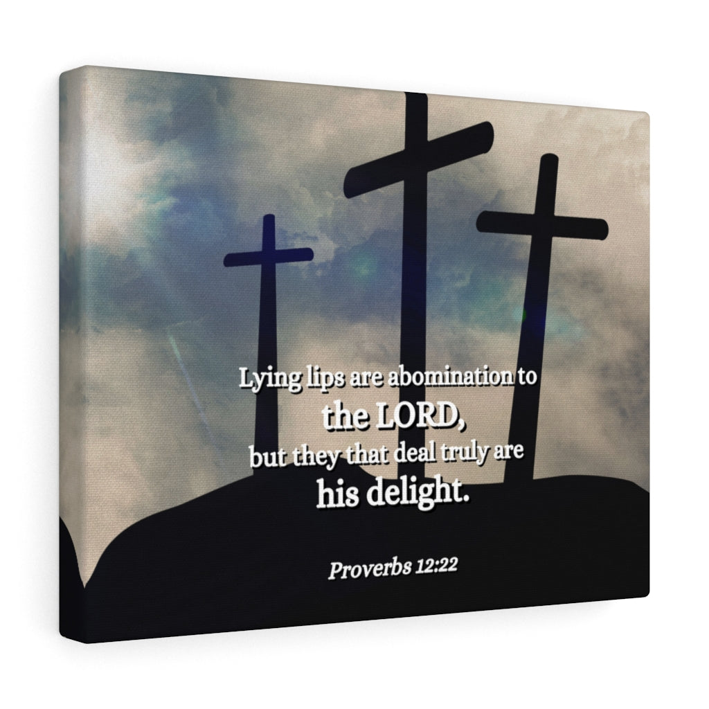 Scripture Walls Lying Lips Proverbs 12:22 Bible Verse Canvas Christian Wall Art Ready to Hang Unframed-Express Your Love Gifts