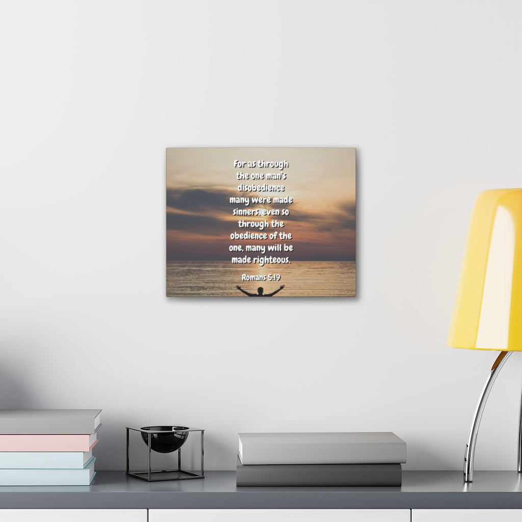 Scripture Walls Made Righteous Romans 5:19 Bible Verse Canvas Christian Wall Art Ready to Hang Unframed-Express Your Love Gifts