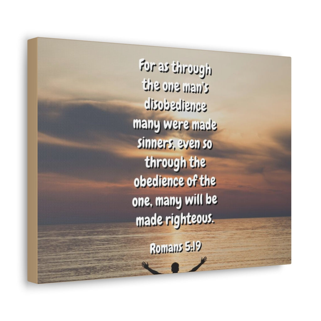 Scripture Walls Made Righteous Romans 5:19 Bible Verse Canvas Christian Wall Art Ready to Hang Unframed-Express Your Love Gifts