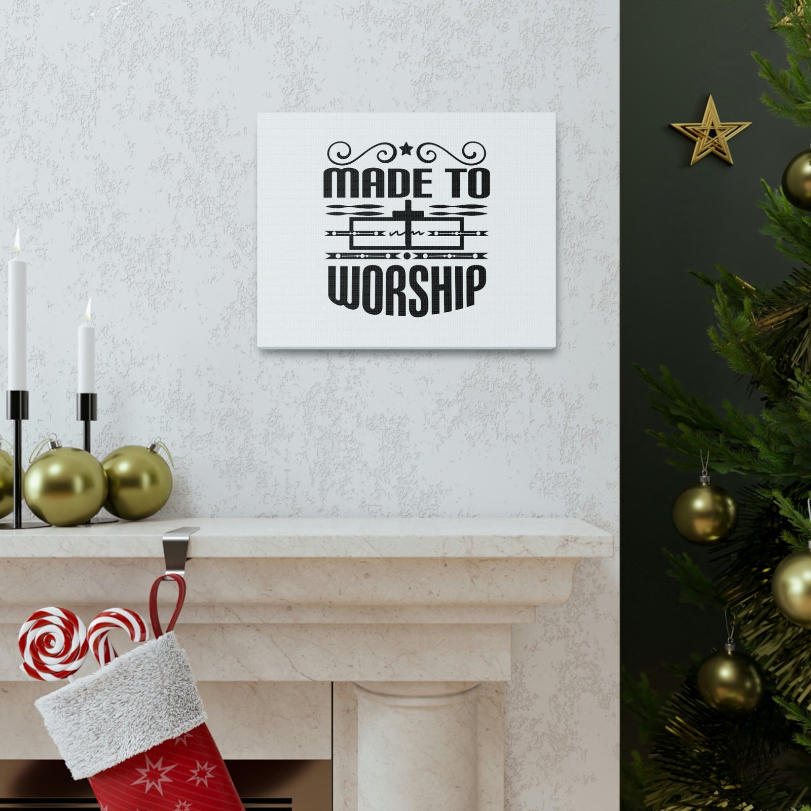 Scripture Walls Made To Worship Revelation 4:11 Cross Christian Wall Art Bible Verse Print Ready to Hang Unframed-Express Your Love Gifts
