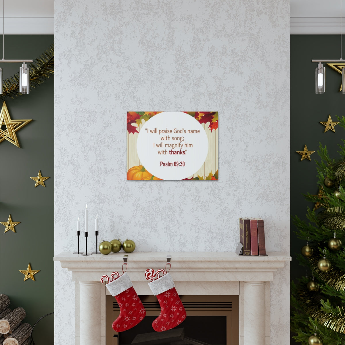 Scripture Walls Magnify Him With Thanks Psalm 69:30 Bible Verse Canvas Christian Wall Art Ready to Hang Unframed-Express Your Love Gifts