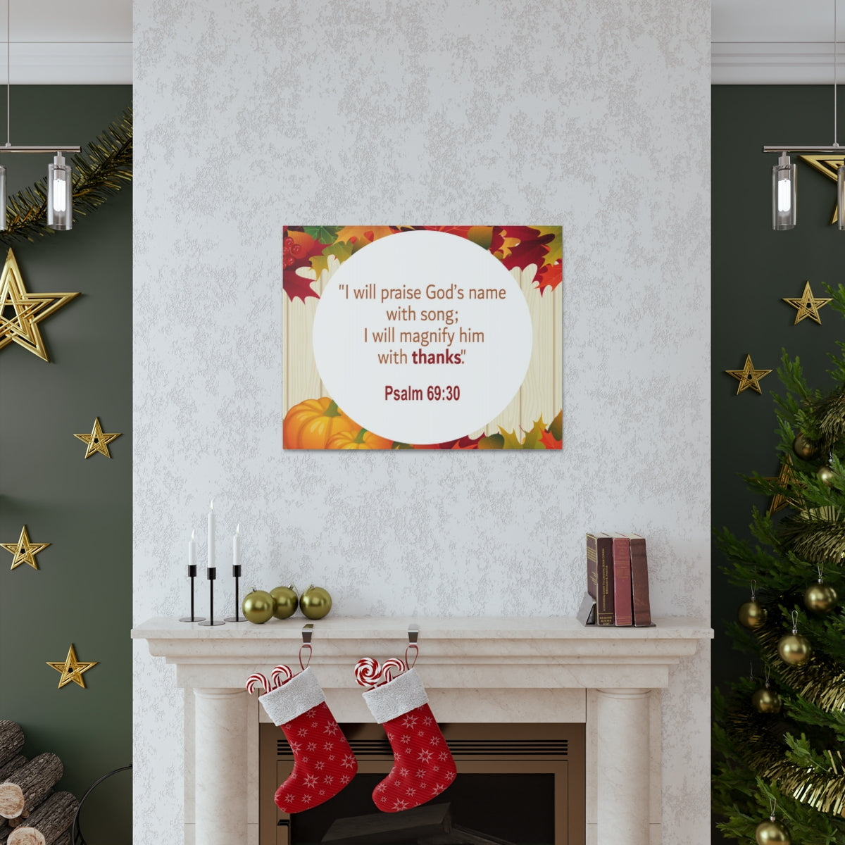 Scripture Walls Magnify Him With Thanks Psalm 69:30 Bible Verse Canvas Christian Wall Art Ready to Hang Unframed-Express Your Love Gifts