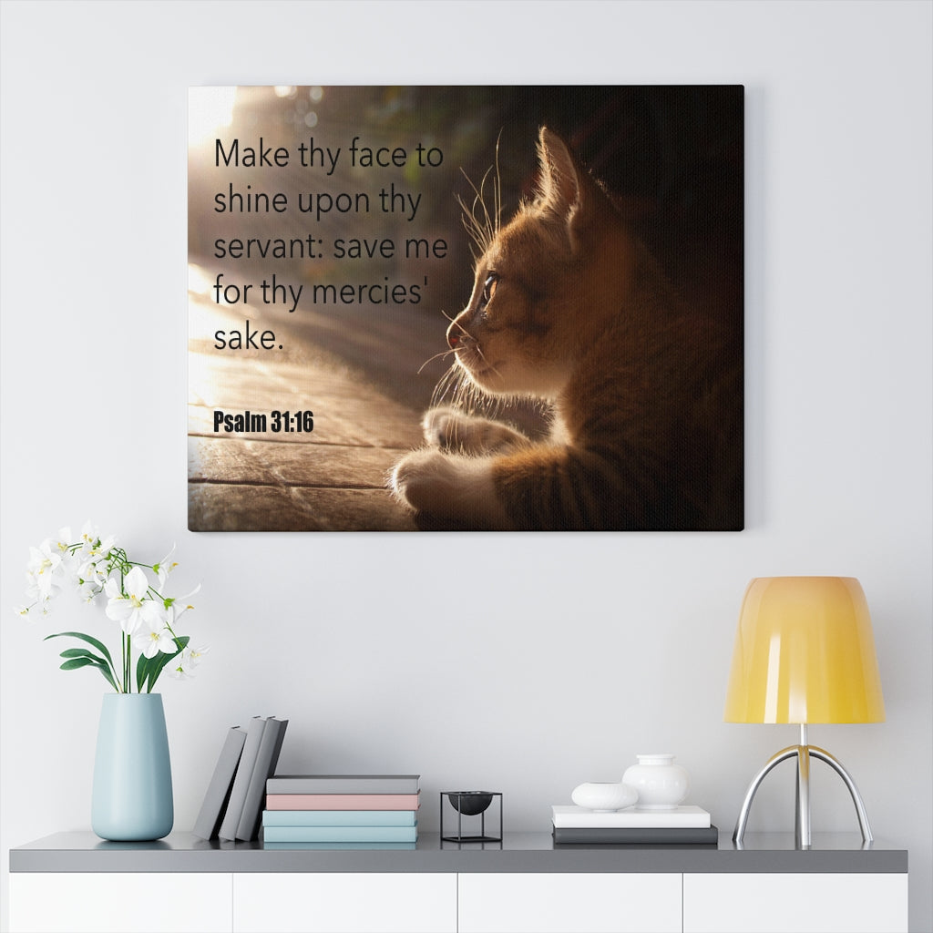 Scripture Walls Make Thy Face Psalm 31:16 Bible Verse Canvas Christian Wall Art Ready to Hang Unframed-Express Your Love Gifts