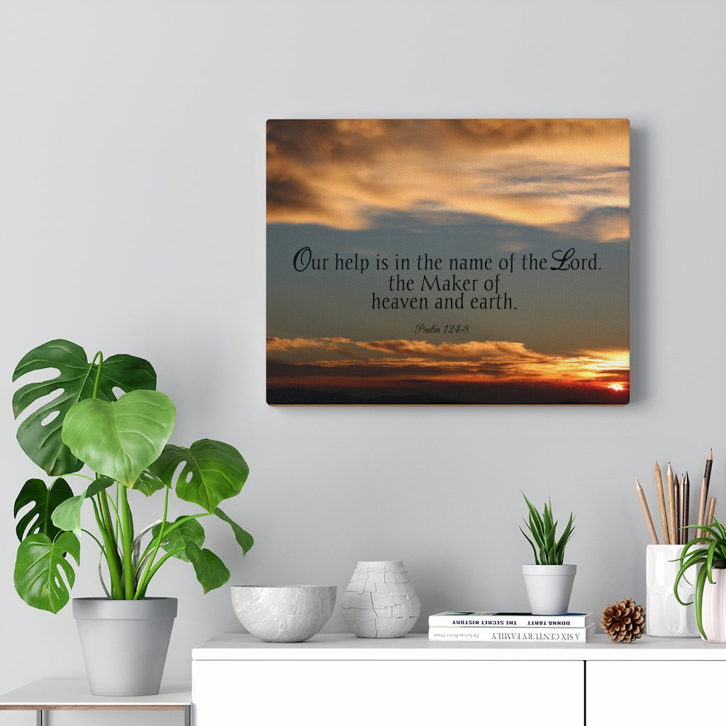 Scripture Walls Maker Heaven And Earth Psalm 124:8 Bible Verse Canvas Christian Wall Art Ready to Hang Unframed-Express Your Love Gifts
