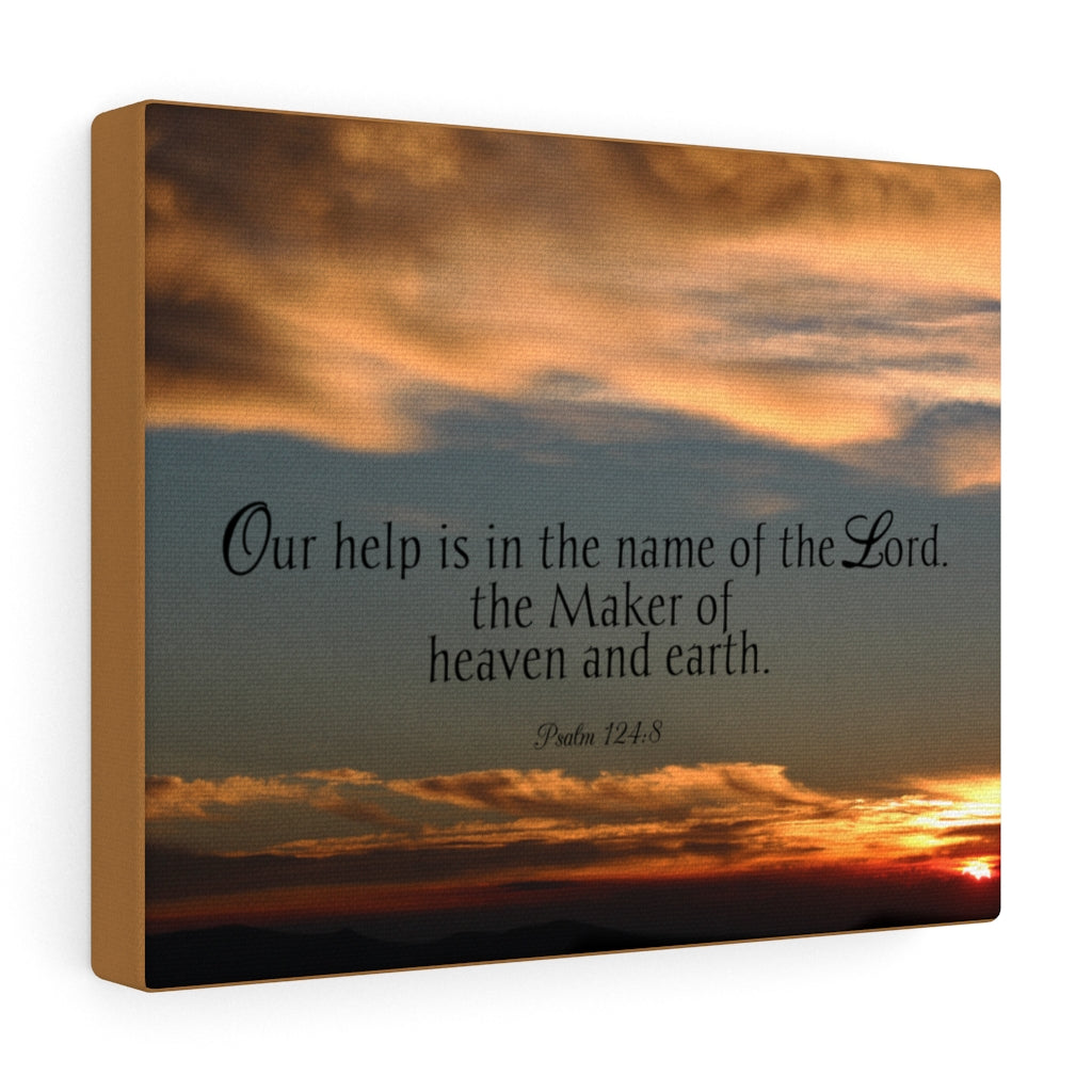 Scripture Walls Maker Heaven And Earth Psalm 124:8 Bible Verse Canvas Christian Wall Art Ready to Hang Unframed-Express Your Love Gifts