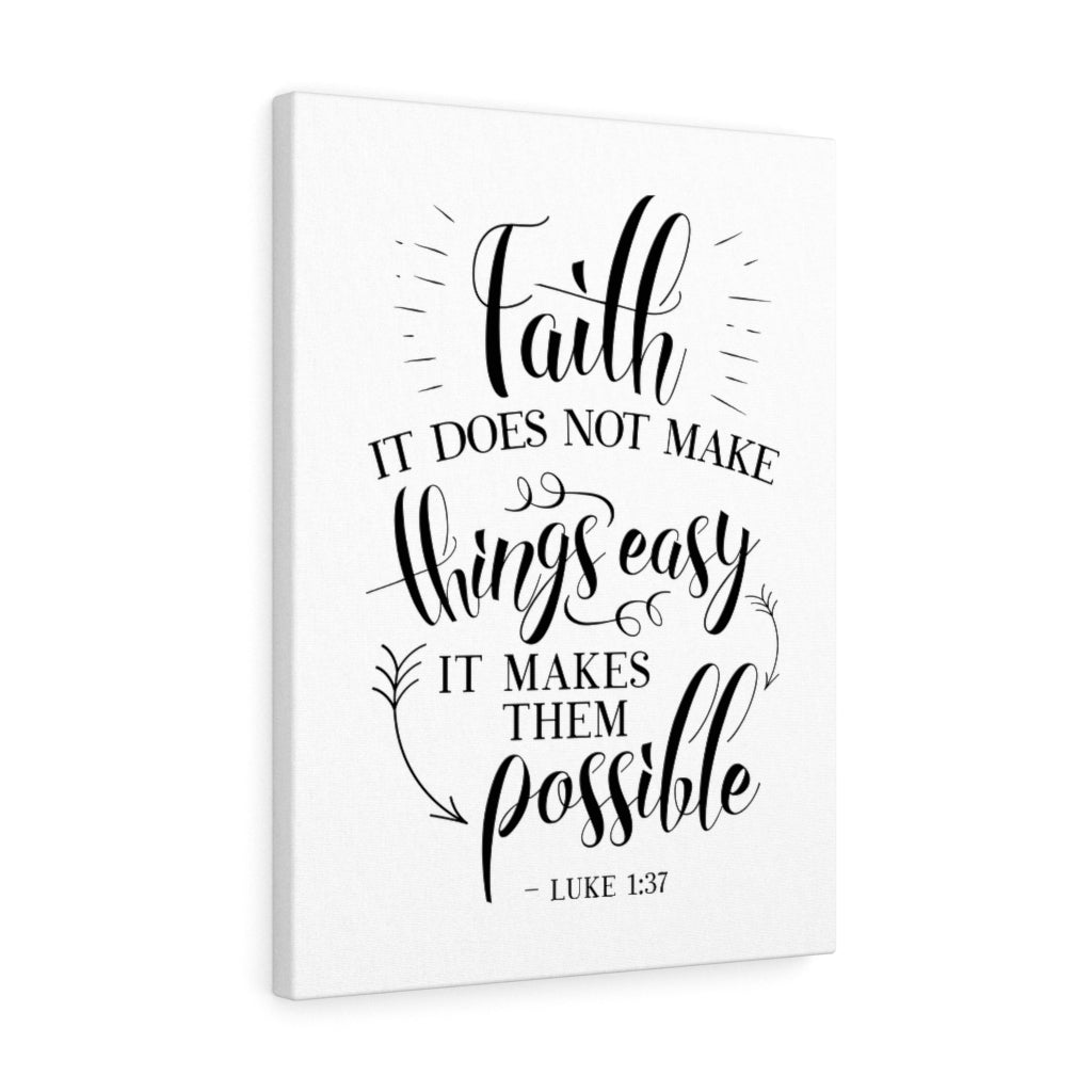 Scripture Walls Makes Them Possible Luke 1:37 Bible Verse Canvas Christian Wall Art Ready to Hang Unframed-Express Your Love Gifts