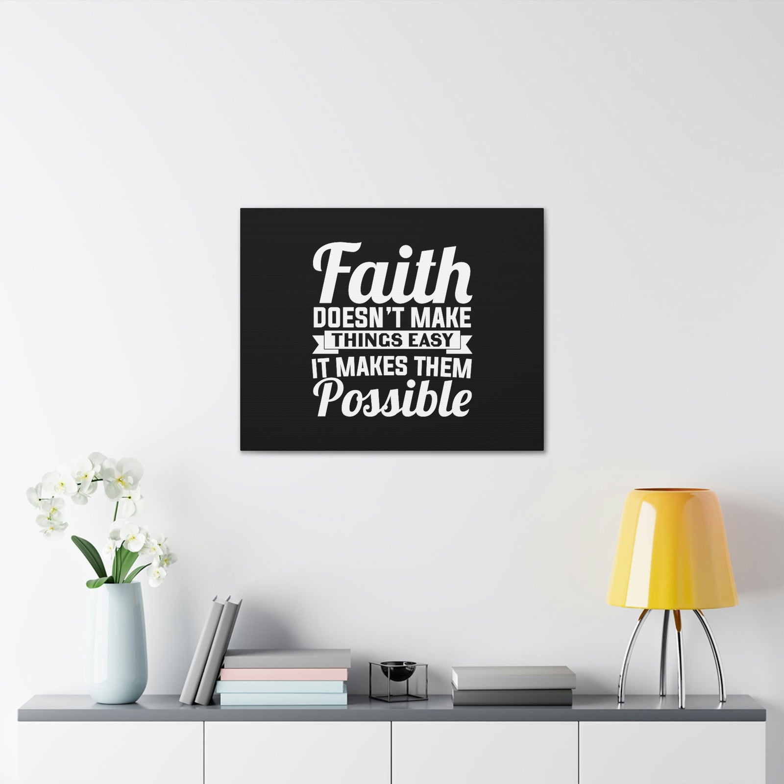 Scripture Walls Makes Them Possible Mark 9:23 White Banner Christian Wall Art Bible Verse Print Ready to Hang Unframed-Express Your Love Gifts