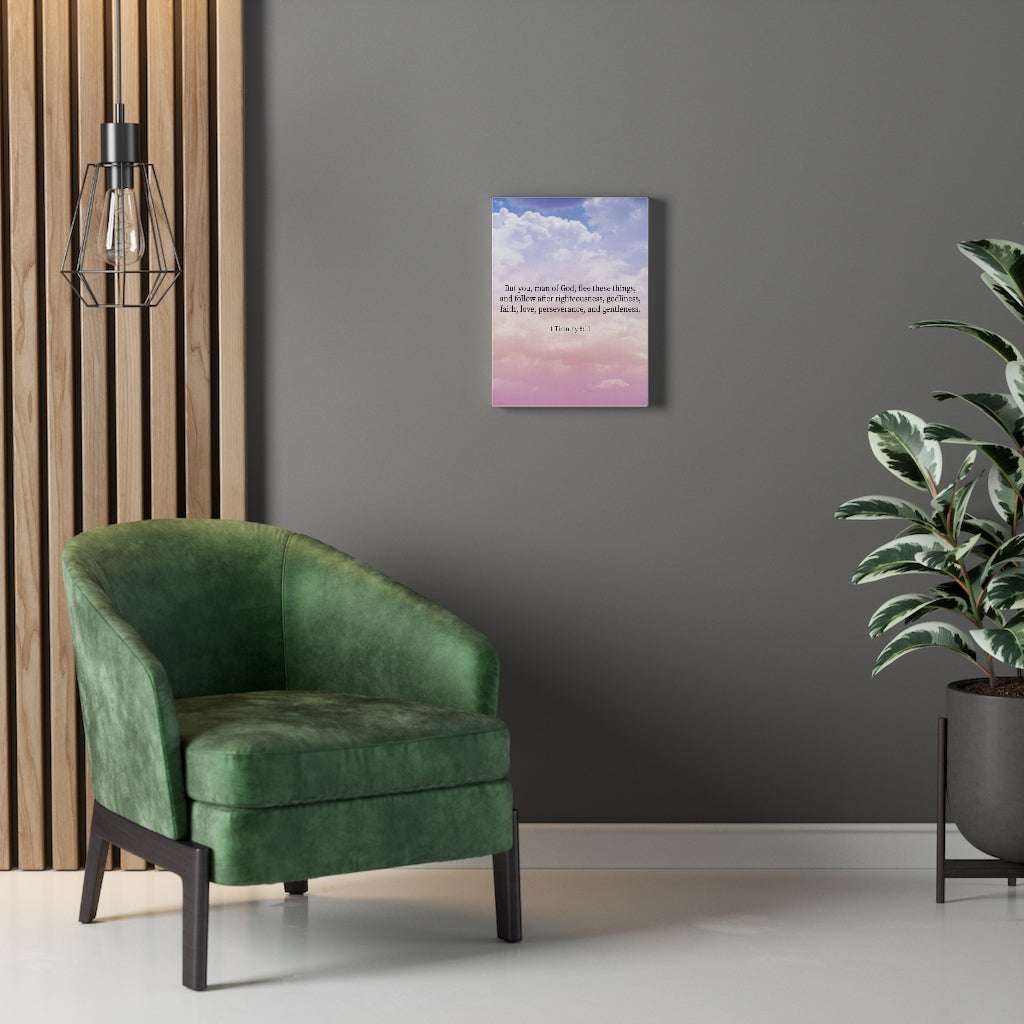 Scripture Walls Man of God 1 Timothy 6:11 Bible Verse Canvas Christian Wall Art Ready to Hang Unframed-Express Your Love Gifts