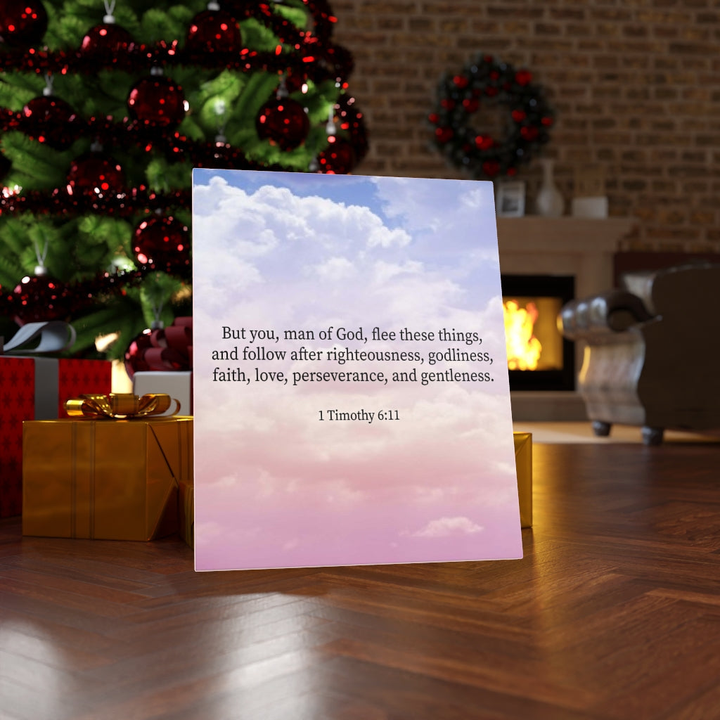 Scripture Walls Man of God 1 Timothy 6:11 Bible Verse Canvas Christian Wall Art Ready to Hang Unframed-Express Your Love Gifts