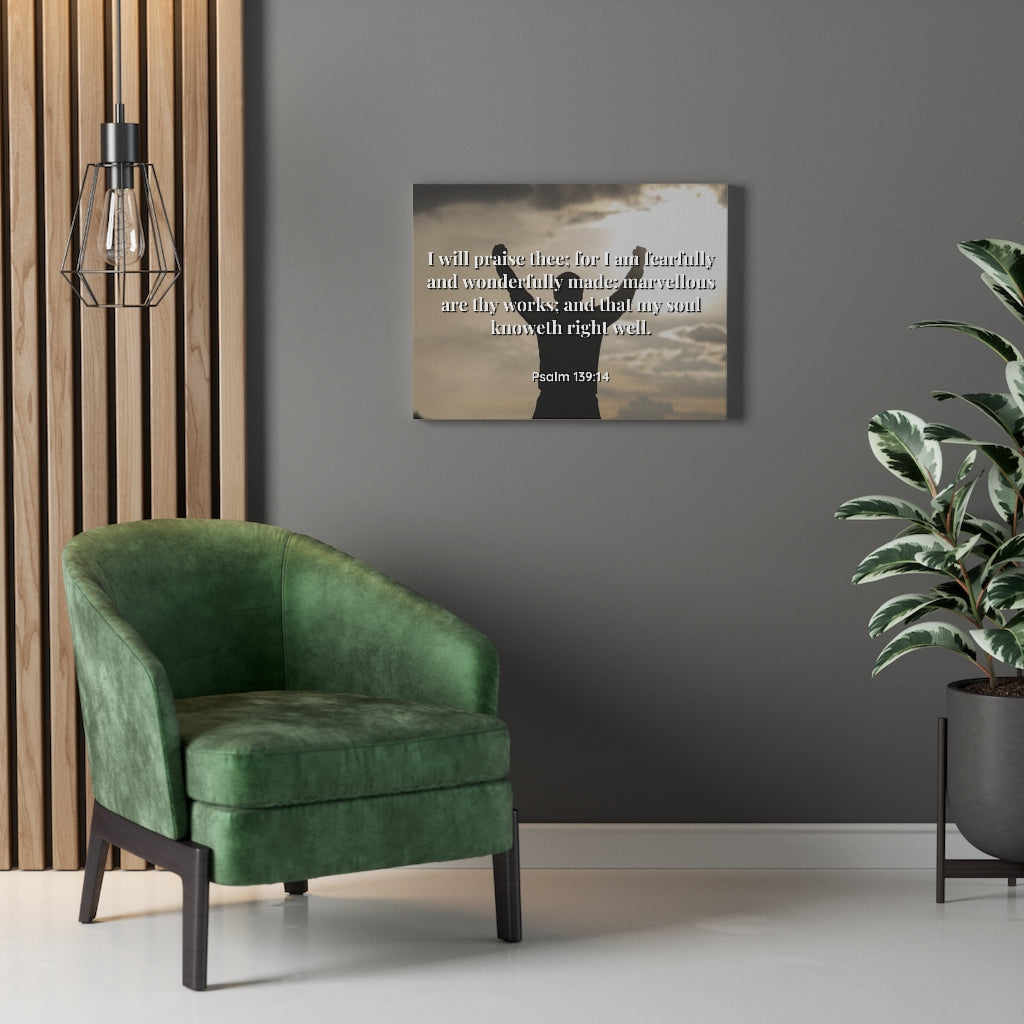 Scripture Walls Marvellous Psalms 139:14 Bible Verse Canvas Christian Wall Art Ready to Hang Unframed-Express Your Love Gifts