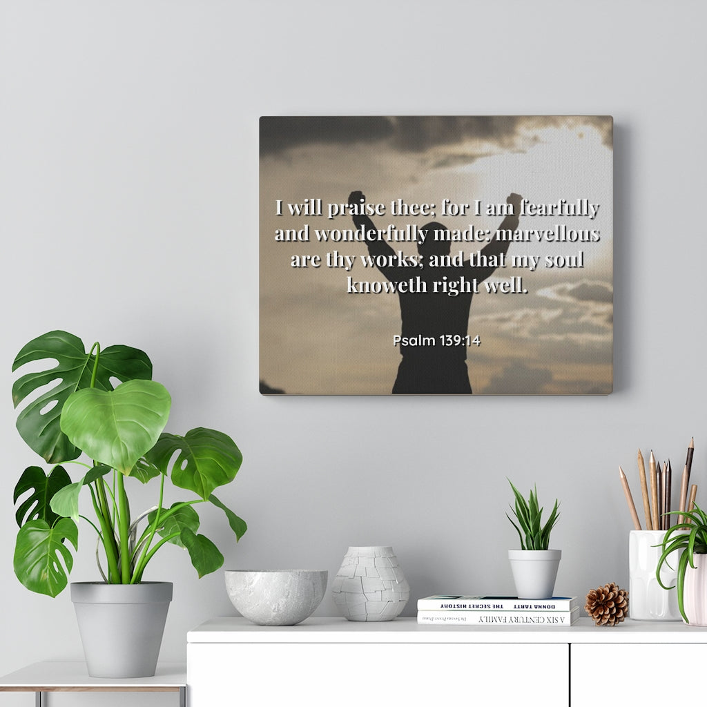 Scripture Walls Marvellous Psalms 139:14 Bible Verse Canvas Christian Wall Art Ready to Hang Unframed-Express Your Love Gifts
