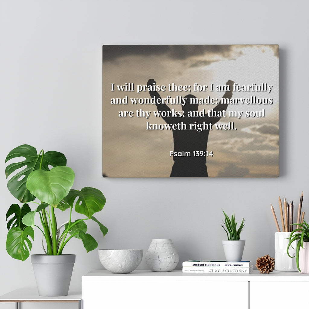 Scripture Walls Marvellous Psalms 139:14 Bible Verse Canvas Christian Wall Art Ready to Hang Unframed-Express Your Love Gifts