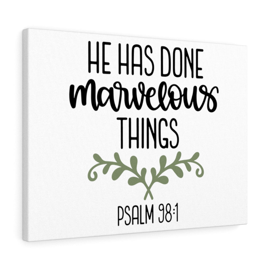 Scripture Walls Marvelous Psalm 98:1 Bible Verse Canvas Christian Wall Art Ready to Hang Unframed-Express Your Love Gifts