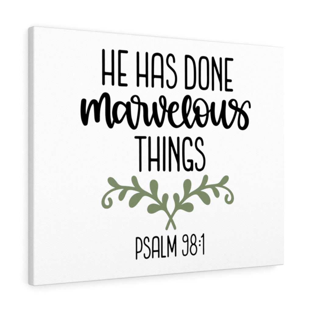 Scripture Walls Marvelous Psalm 98:1 Bible Verse Canvas Christian Wall Art Ready to Hang Unframed-Express Your Love Gifts