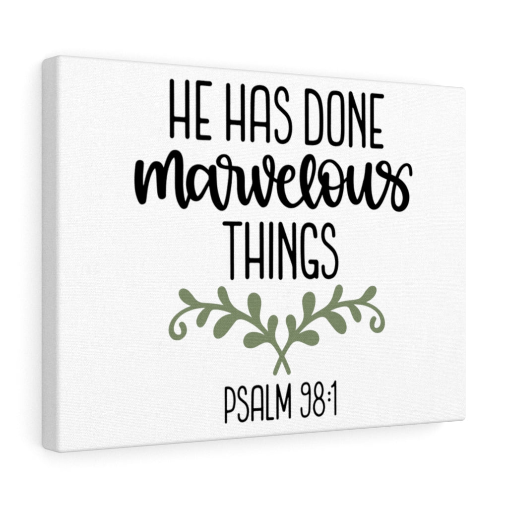 Scripture Walls Marvelous Psalm 98:1 Bible Verse Canvas Christian Wall Art Ready to Hang Unframed-Express Your Love Gifts