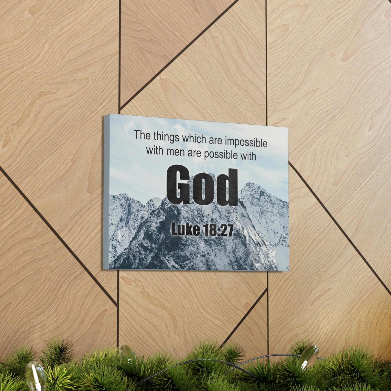 Scripture Walls Men Are Possible With God Luke 18:27 Bible Verse Canvas Christian Wall Art Ready to Hang Unframed-Express Your Love Gifts