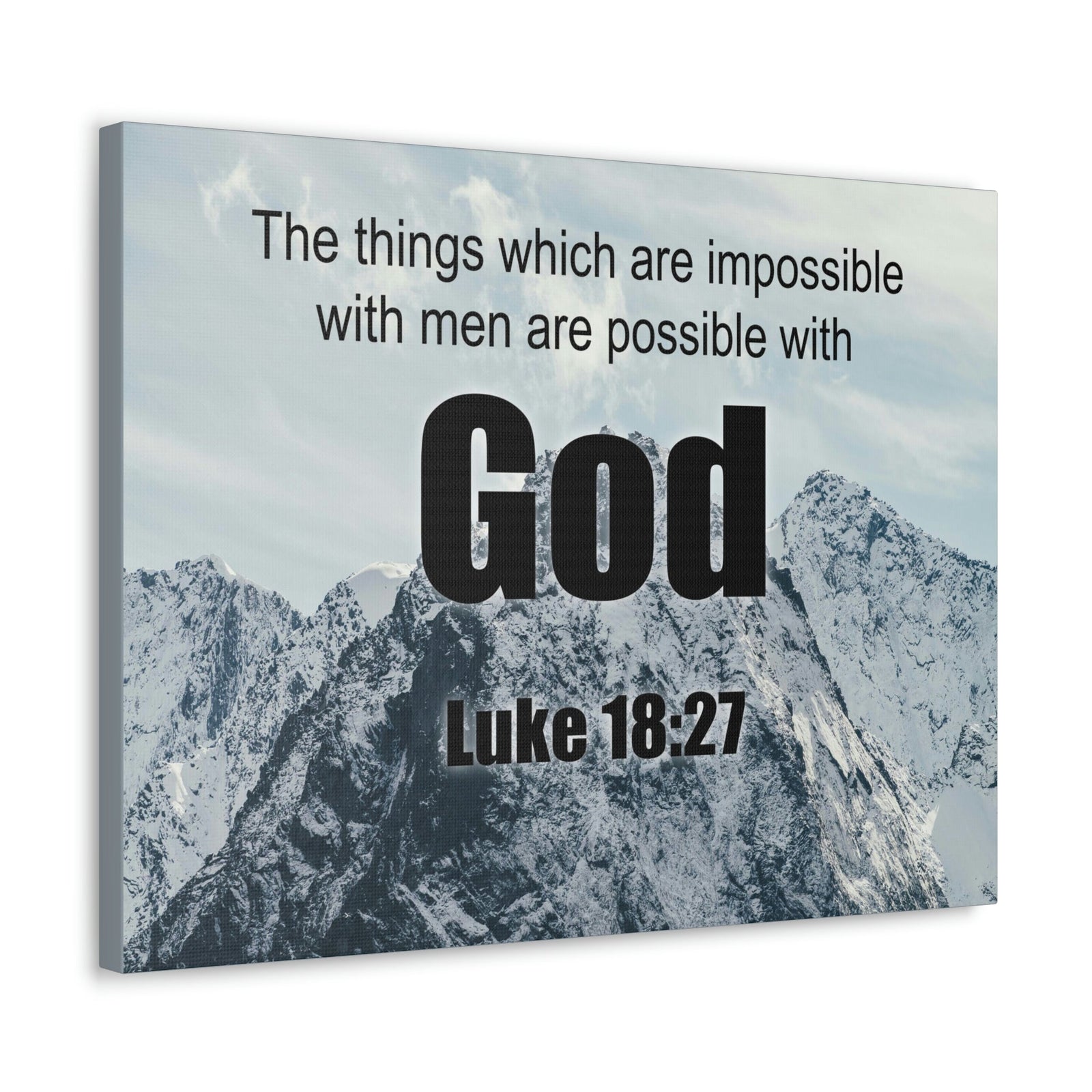 Scripture Walls Men Are Possible With God Luke 18:27 Bible Verse Canvas Christian Wall Art Ready to Hang Unframed-Express Your Love Gifts