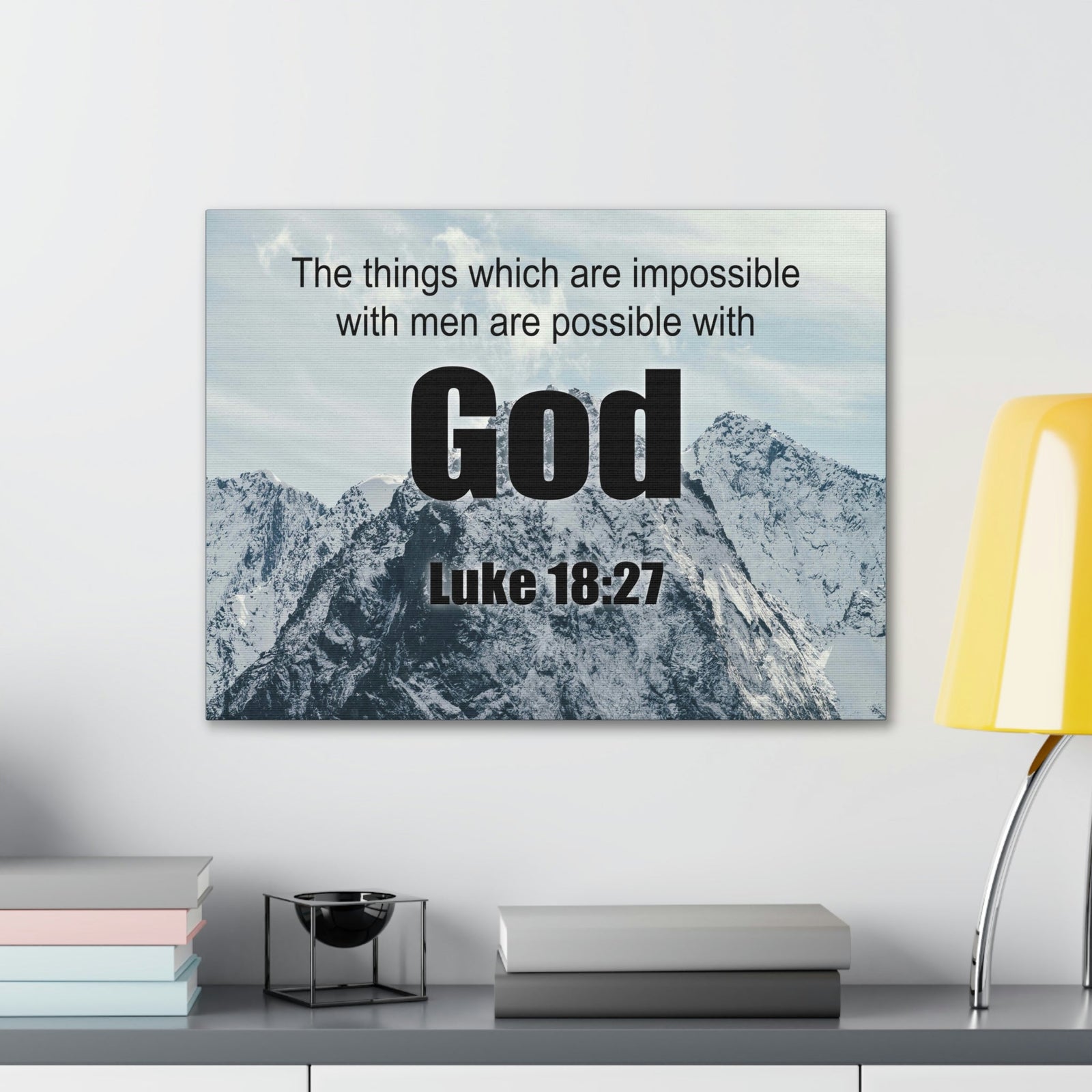 Scripture Walls Men Are Possible With God Luke 18:27 Bible Verse Canvas Christian Wall Art Ready to Hang Unframed-Express Your Love Gifts