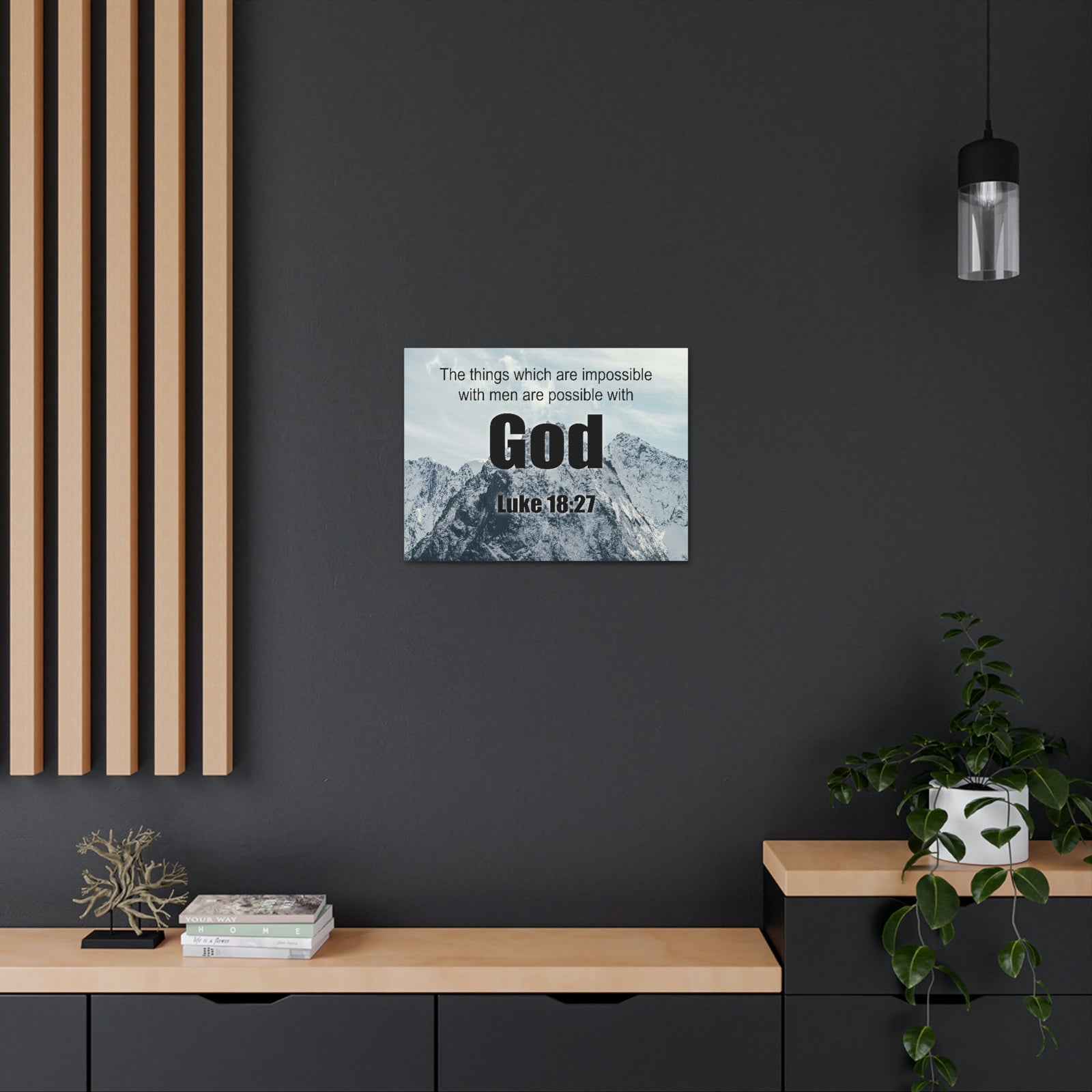 Scripture Walls Men Are Possible With God Luke 18:27 Bible Verse Canvas Christian Wall Art Ready to Hang Unframed-Express Your Love Gifts