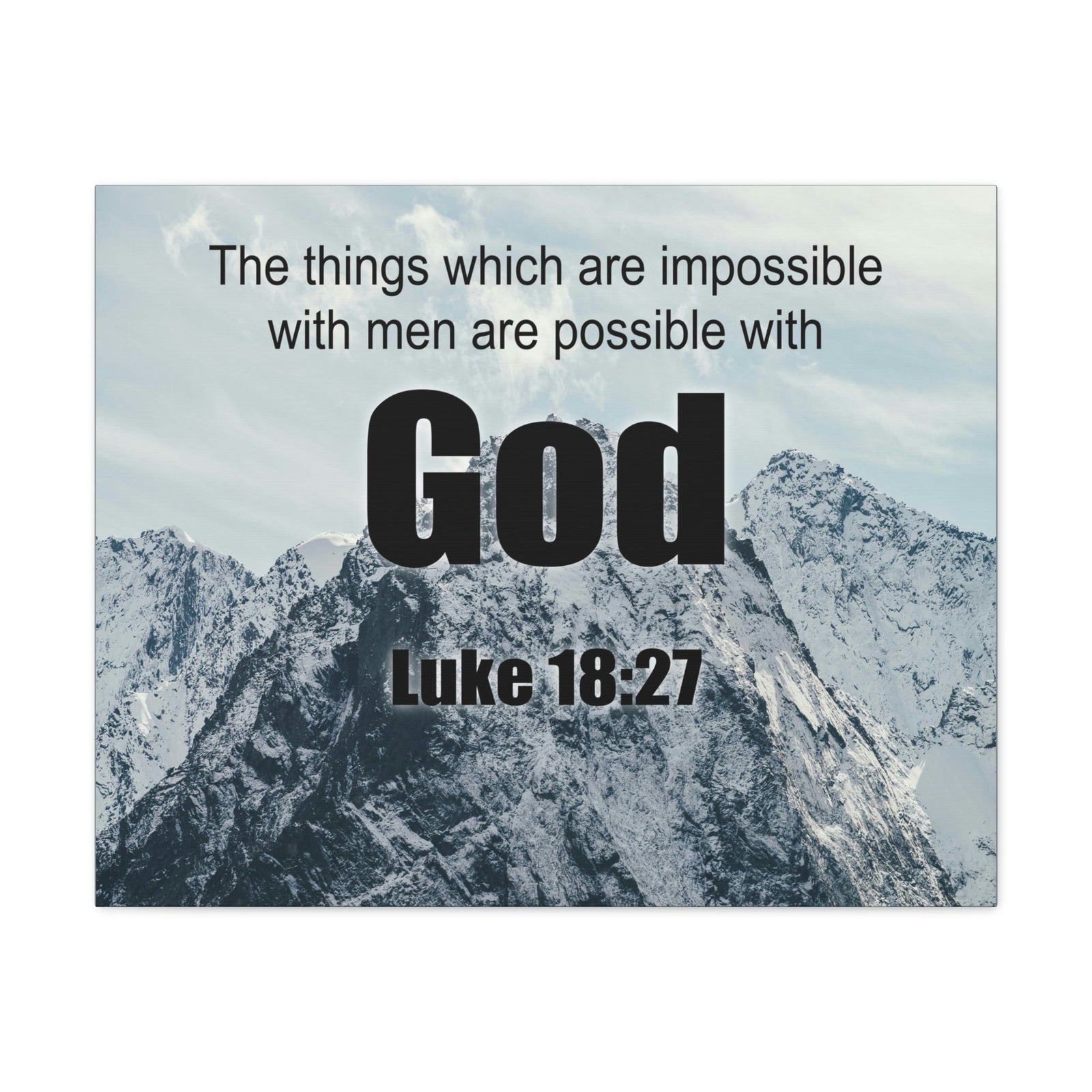 Scripture Walls Men Are Possible With God Luke 18:27 Bible Verse Canvas Christian Wall Art Ready to Hang Unframed-Express Your Love Gifts