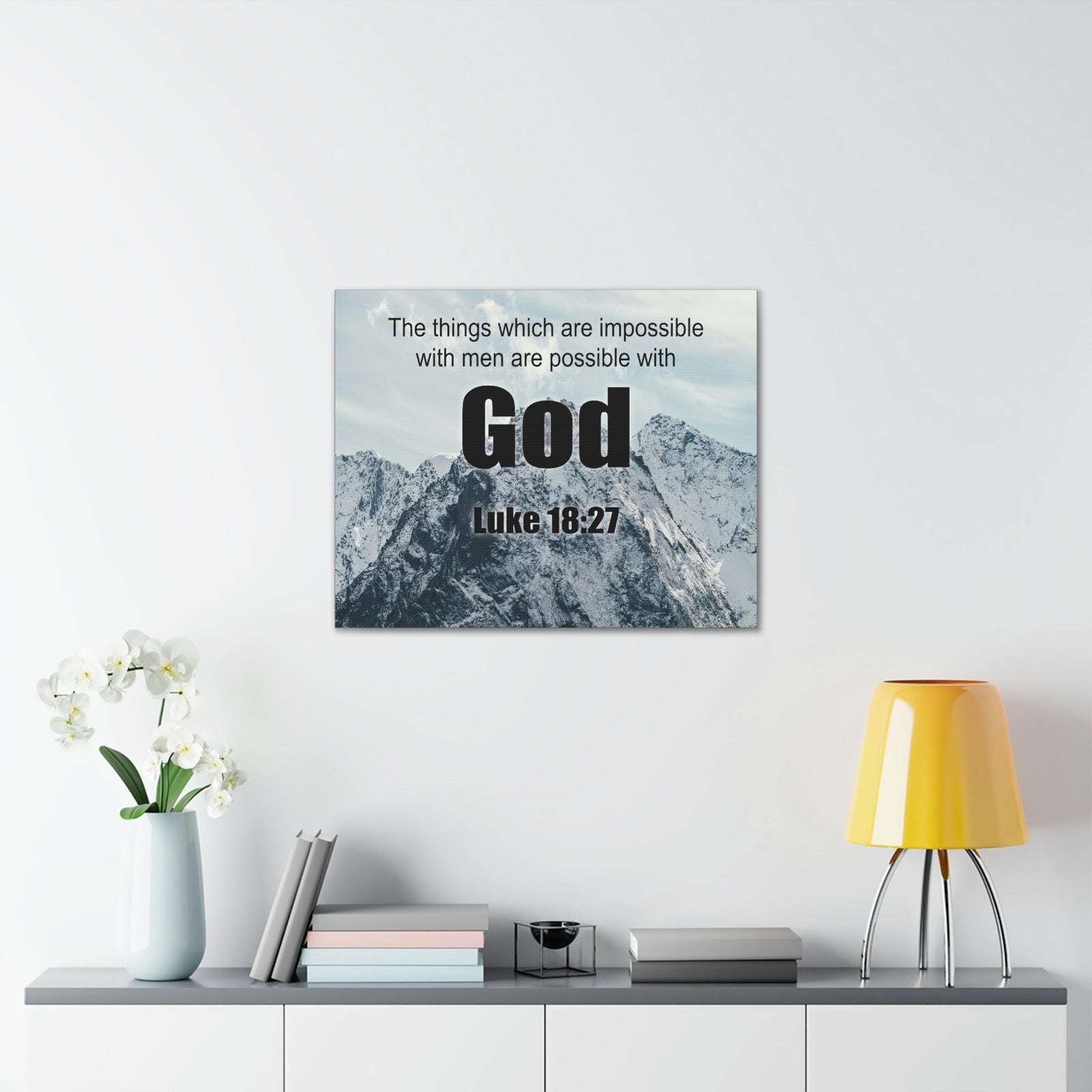 Scripture Walls Men Are Possible With God Luke 18:27 Bible Verse Canvas Christian Wall Art Ready to Hang Unframed-Express Your Love Gifts