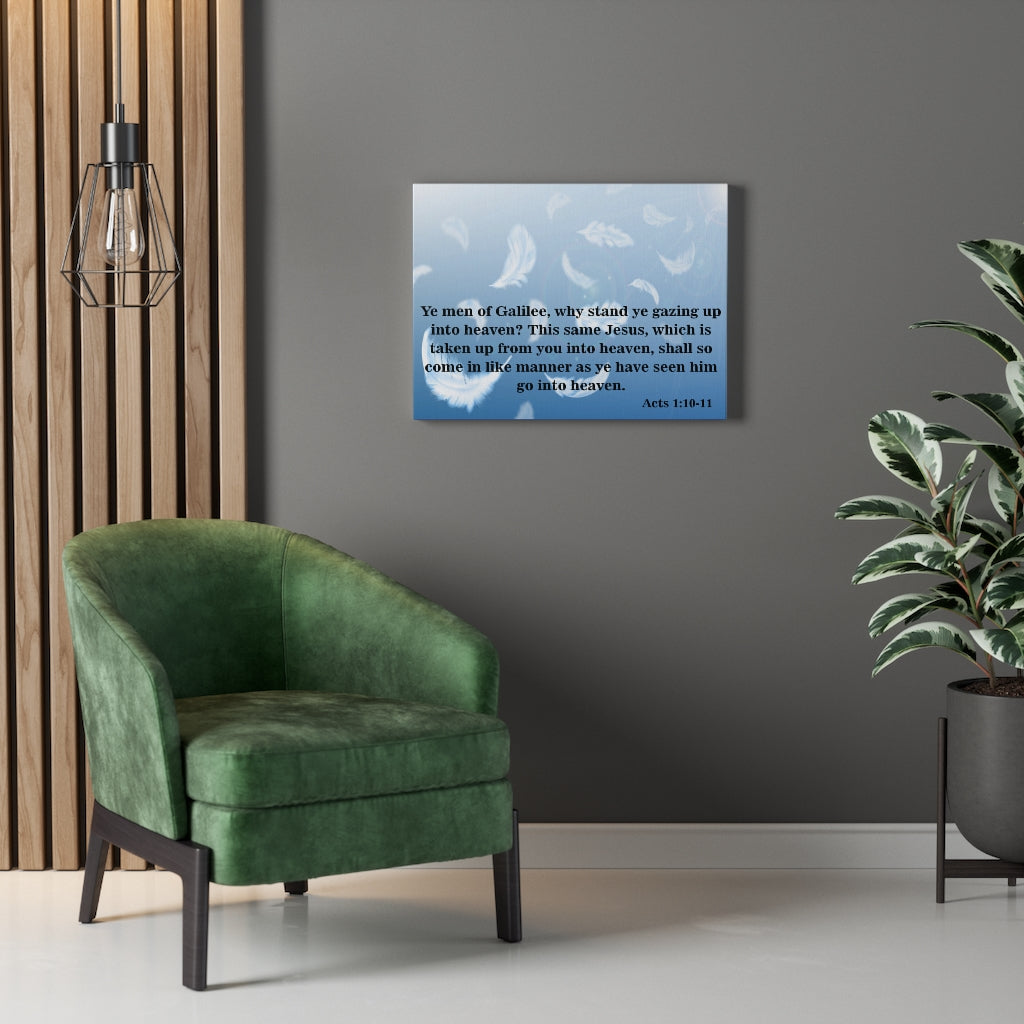 Scripture Walls Men of Galilee Acts 1:10-11 Bible Verse Canvas Christian Wall Art Ready to Hang Unframed-Express Your Love Gifts