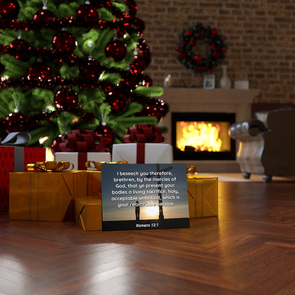 Scripture Walls Mercies Of God Romans 12:1 Bible Verse Canvas Christian Wall Art Ready to Hang Unframed-Express Your Love Gifts