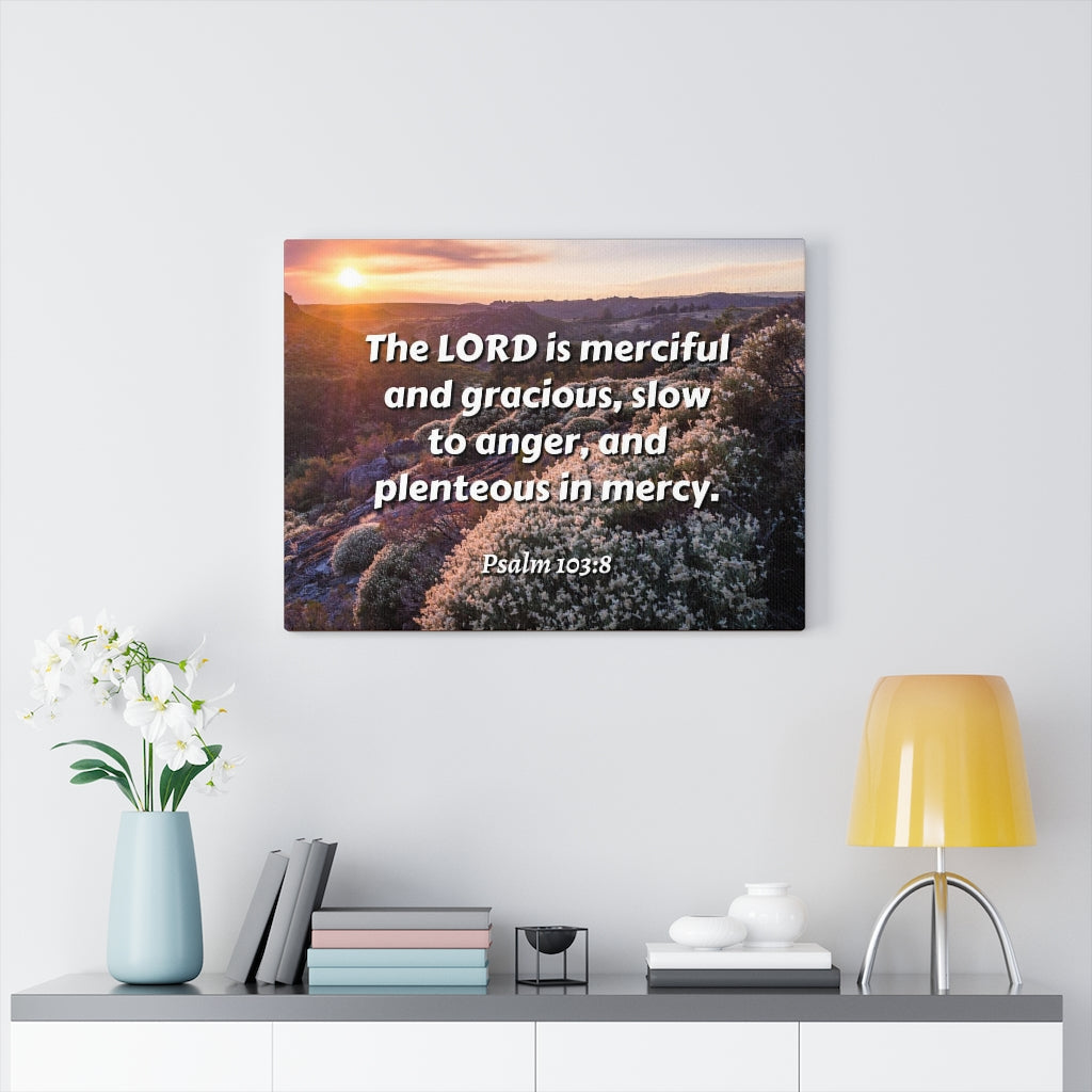 Scripture Walls Merciful And Gracious Psalm 103:8 Bible Verse Canvas Christian Wall Art Ready to Hang Unframed-Express Your Love Gifts