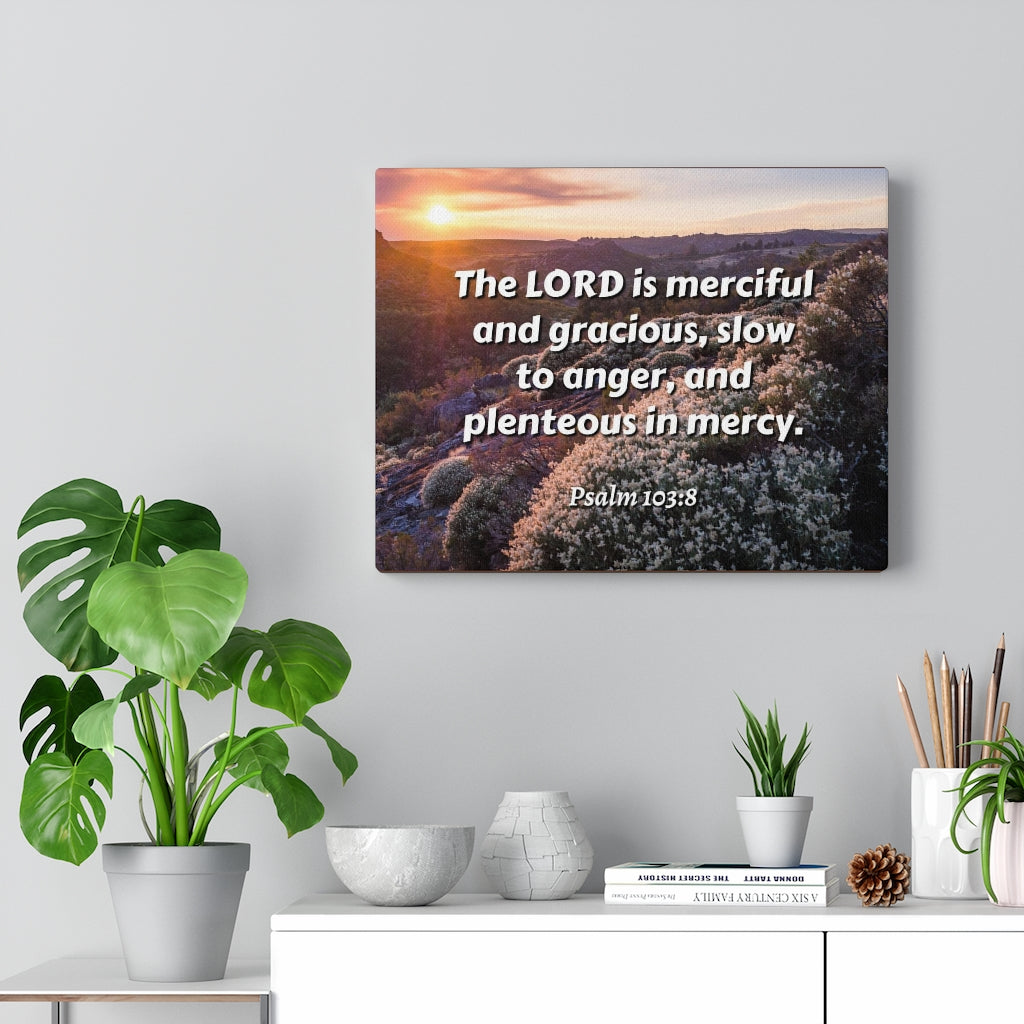 Scripture Walls Merciful And Gracious Psalm 103:8 Bible Verse Canvas Christian Wall Art Ready to Hang Unframed-Express Your Love Gifts