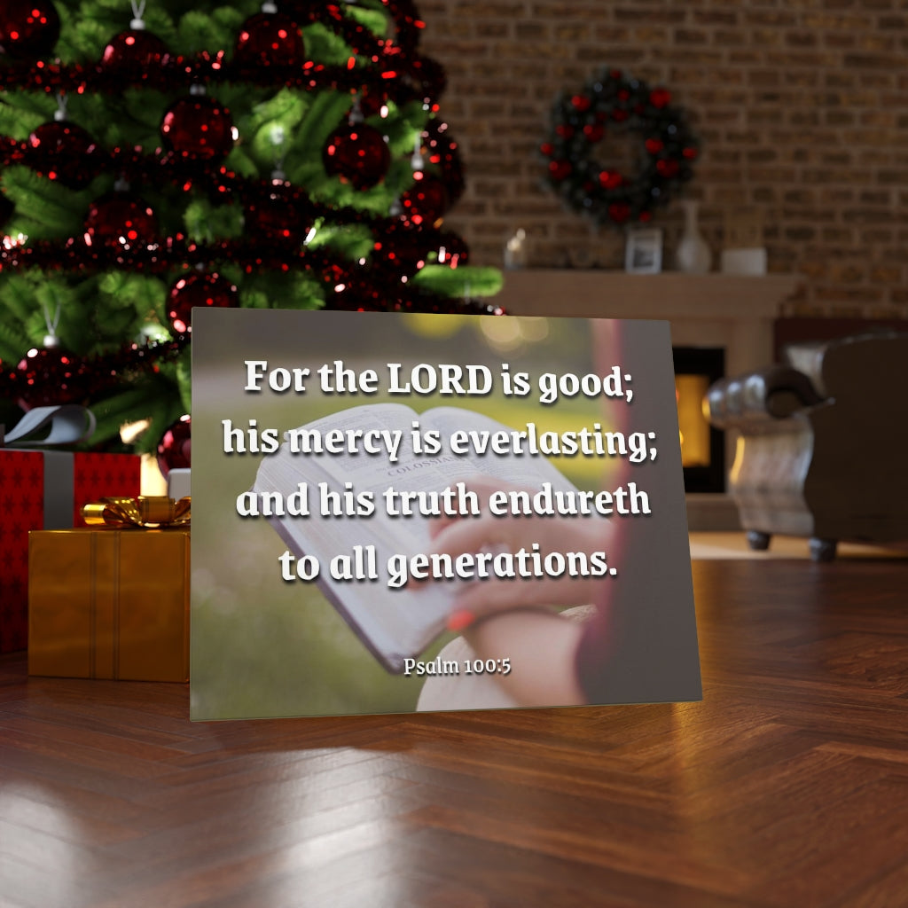 Scripture Walls Mercy Is Everlasting Psalms 100:5 Bible Verse Canvas Christian Wall Art Ready to Hang Unframed-Express Your Love Gifts
