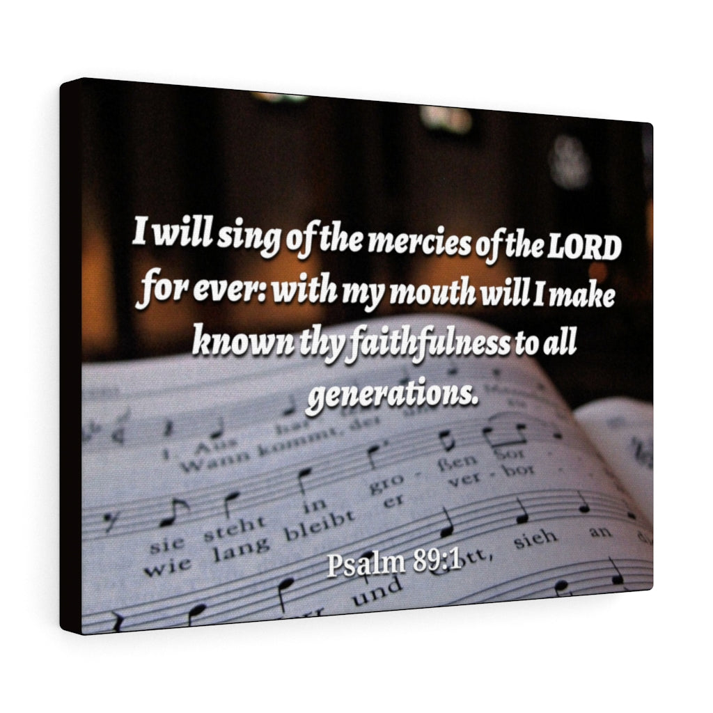 Scripture Walls Mercy Of The Lord Psalms 89:1 Bible Verse Canvas Christian Wall Art Ready to Hang Unframed-Express Your Love Gifts