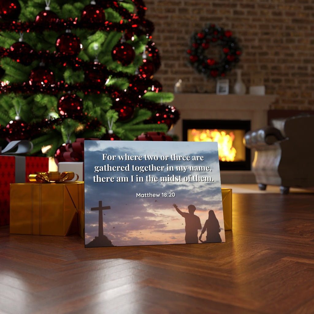 Scripture Walls Midst Of Them Matthew 18:20 Bible Verse Canvas Christian Wall Art Ready to Hang Unframed-Express Your Love Gifts