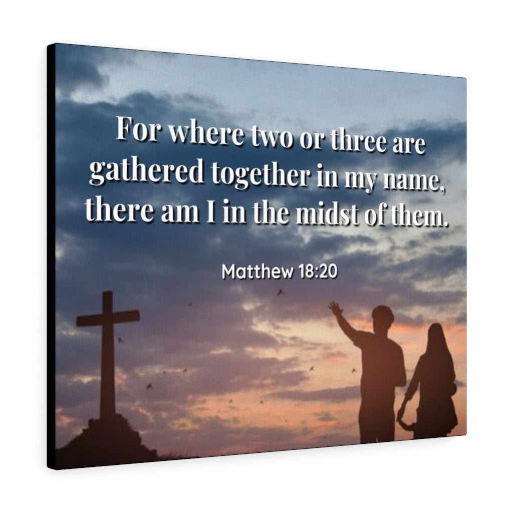 Scripture Walls Midst Of Them Matthew 18:20 Bible Verse Canvas Christian Wall Art Ready to Hang Unframed-Express Your Love Gifts